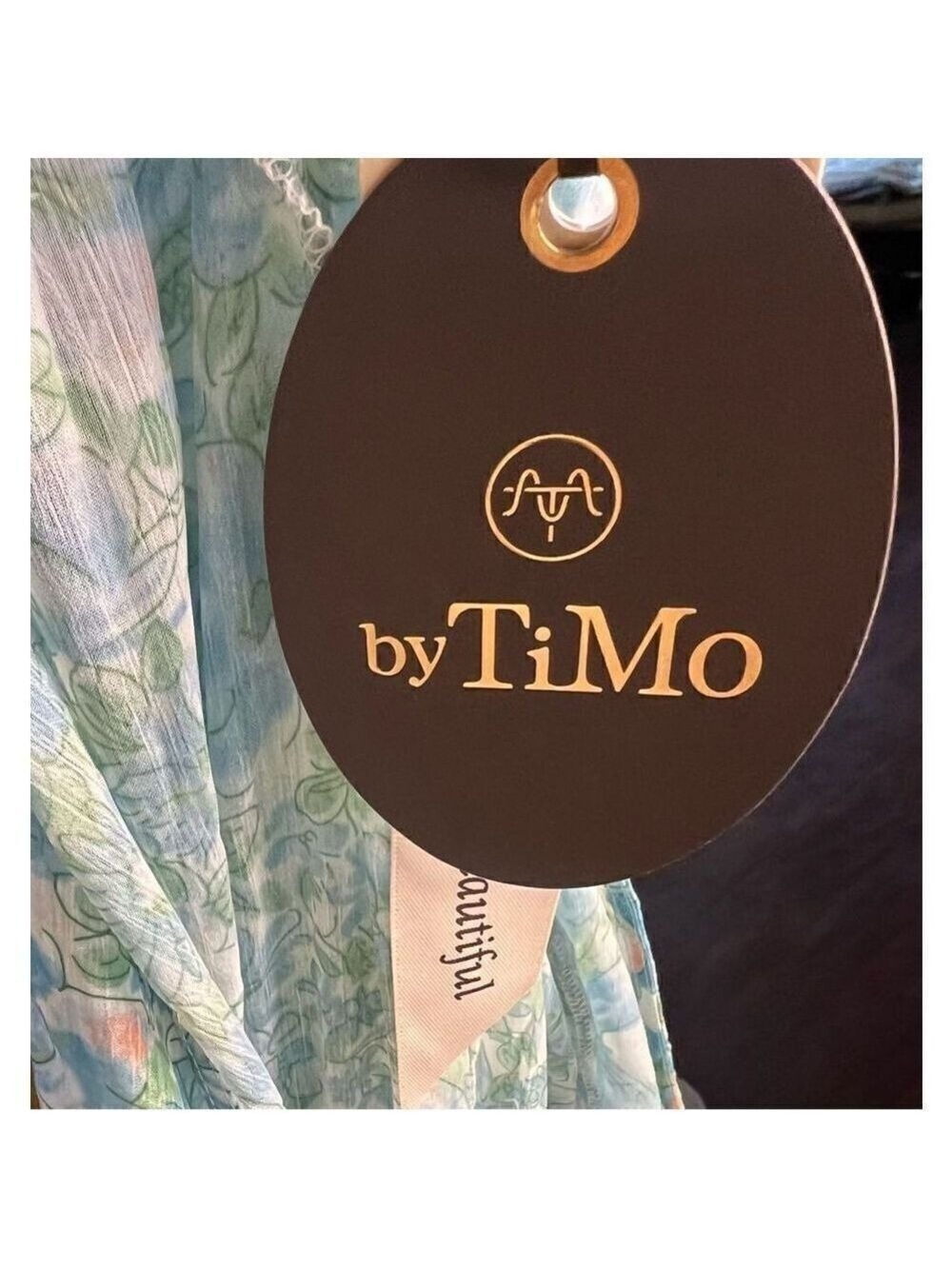 BYTIMO Blue Floral Tiered Chiffon Maxi DRESS -  NWT Size Medium - Picture 9 of 12